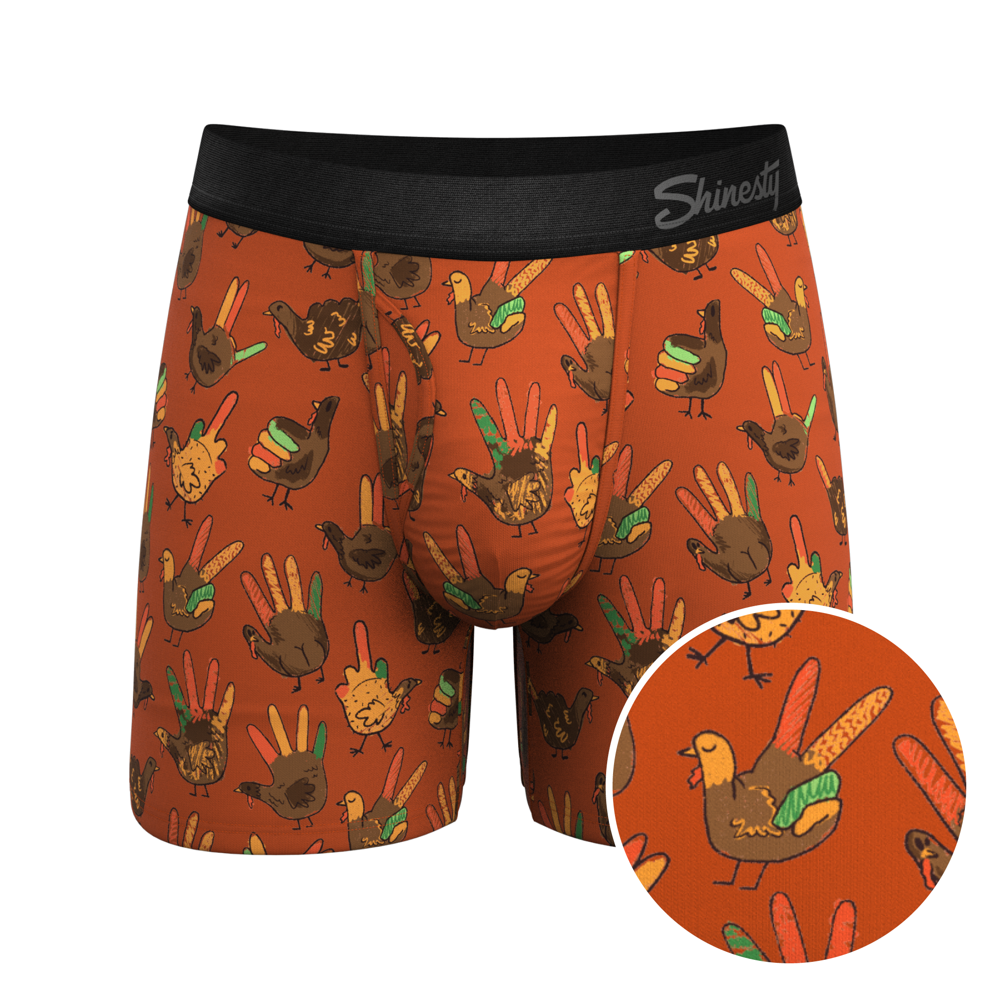 The Party Fowl | Thanksgiving Turkey Ball Hammock® Pouch Underwear With Fly - Shinesty