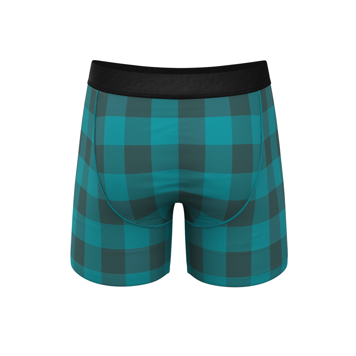 The Plaid And Simple | Green Buffalo Check Ball Hammock® Pouch Underwear With Fly - Shinesty
