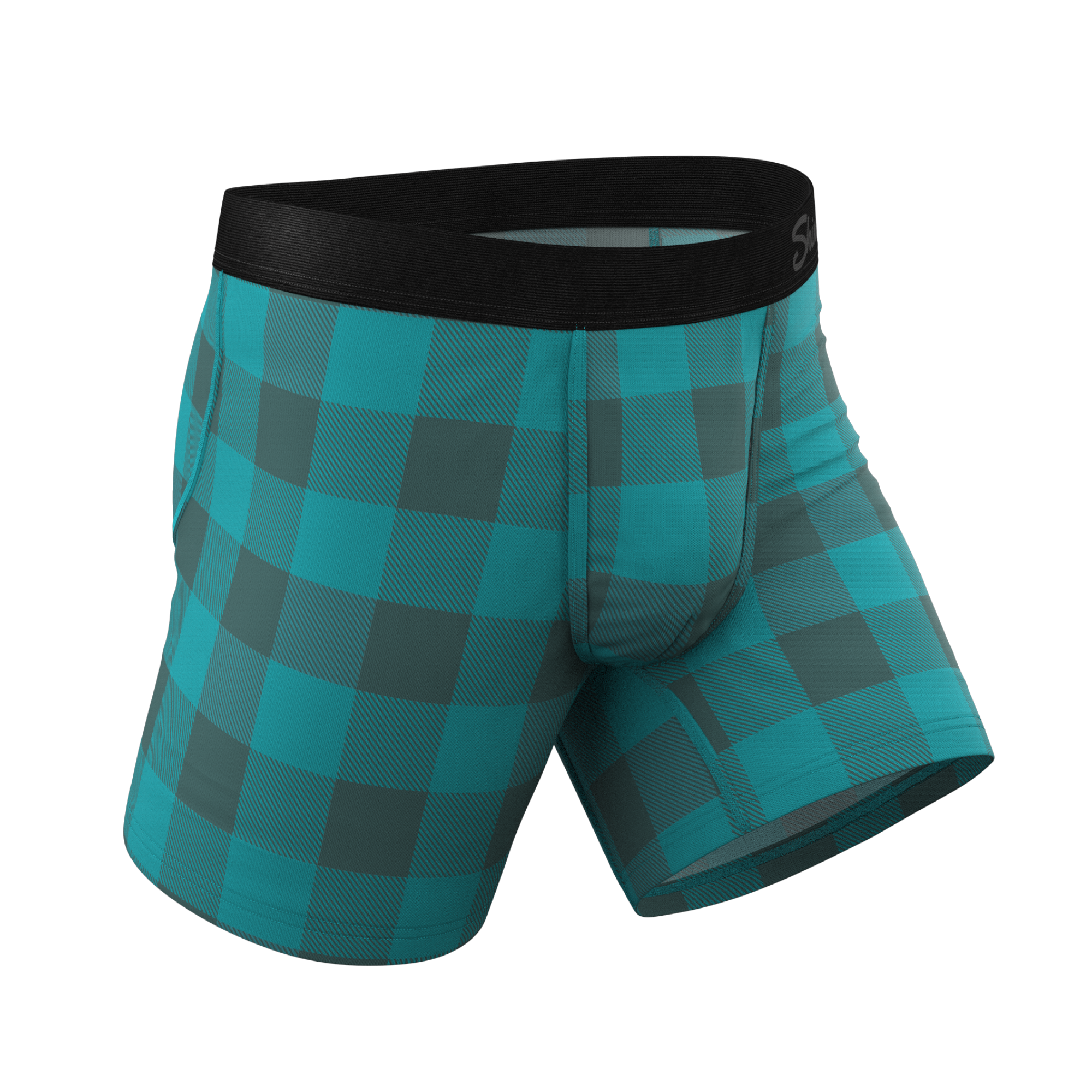 The Plaid And Simple | Green Buffalo Check Ball Hammock® Pouch Underwear - Shinesty