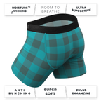 The Plaid And Simple | Green Buffalo Check Ball Hammock® Pouch Underwear - Shinesty