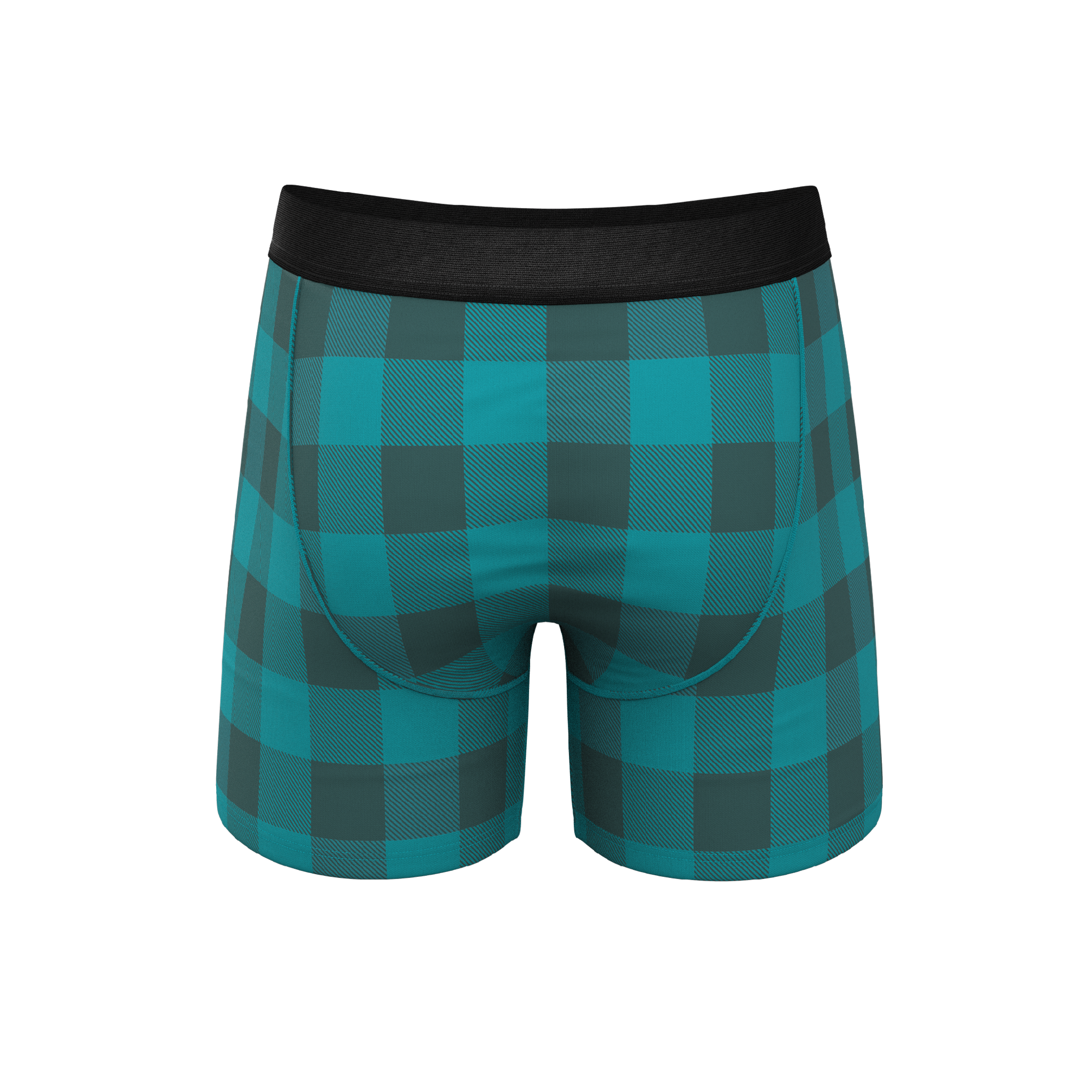 The Plaid And Simple | Green Buffalo Check Ball Hammock® Pouch Underwear - Shinesty