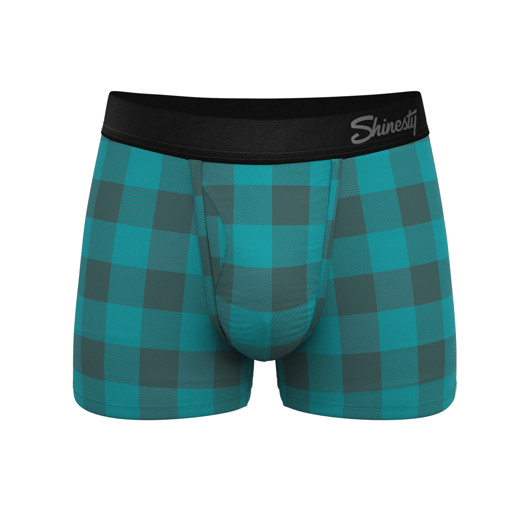 The Plaid And Simple | Green Buffalo Check Ball Hammock® Pouch Trunks Underwear - Shinesty