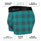 The Plaid And Simple | Green Buffalo Check Ball Hammock® Pouch Trunks Underwear - Shinesty