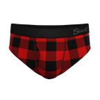 The Red & Black Lumberjack | Buffalo Check Ball Hammock® Pouch Underwear Briefs - Shinesty