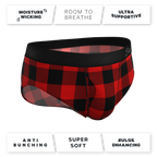 The Red & Black Lumberjack | Buffalo Check Ball Hammock® Pouch Underwear Briefs - Shinesty