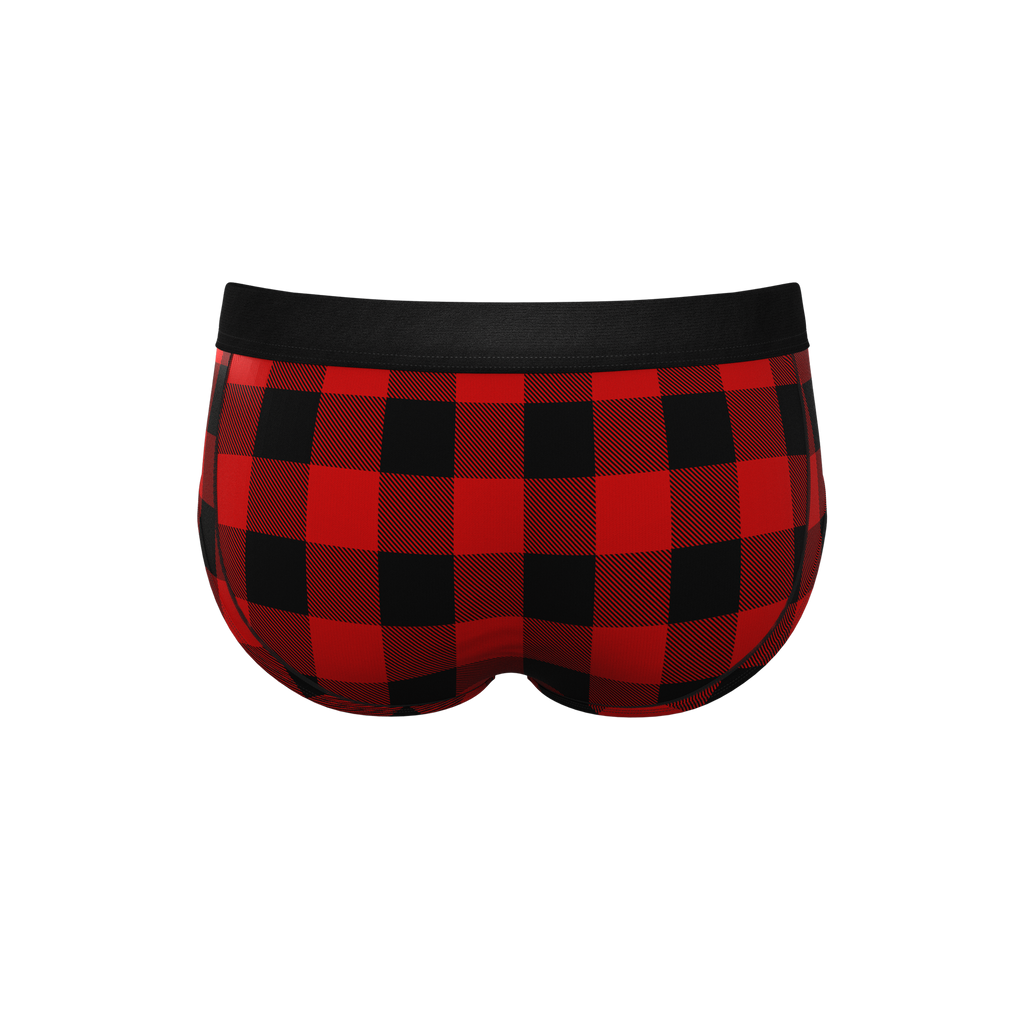 The Red & Black Lumberjack | Buffalo Check Ball Hammock® Pouch Underwear Briefs - Shinesty