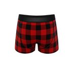 The Red & Black Lumberjack | Buffalo Check Ball Hammock® Pouch Trunks Underwear - Shinesty