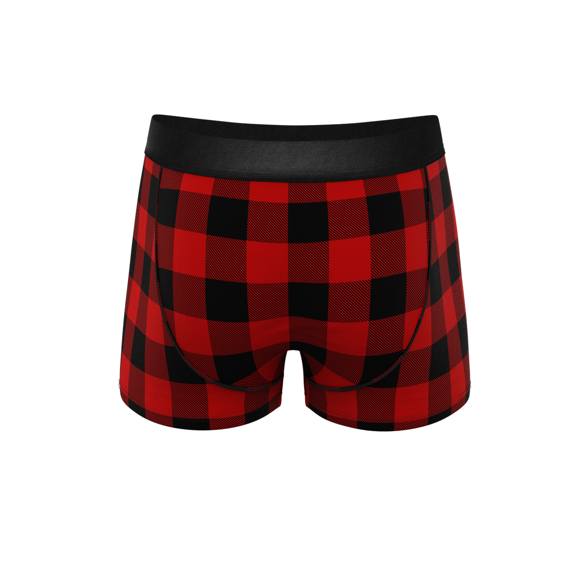 The Red & Black Lumberjack | Buffalo Check Ball Hammock® Pouch Trunks Underwear - Shinesty