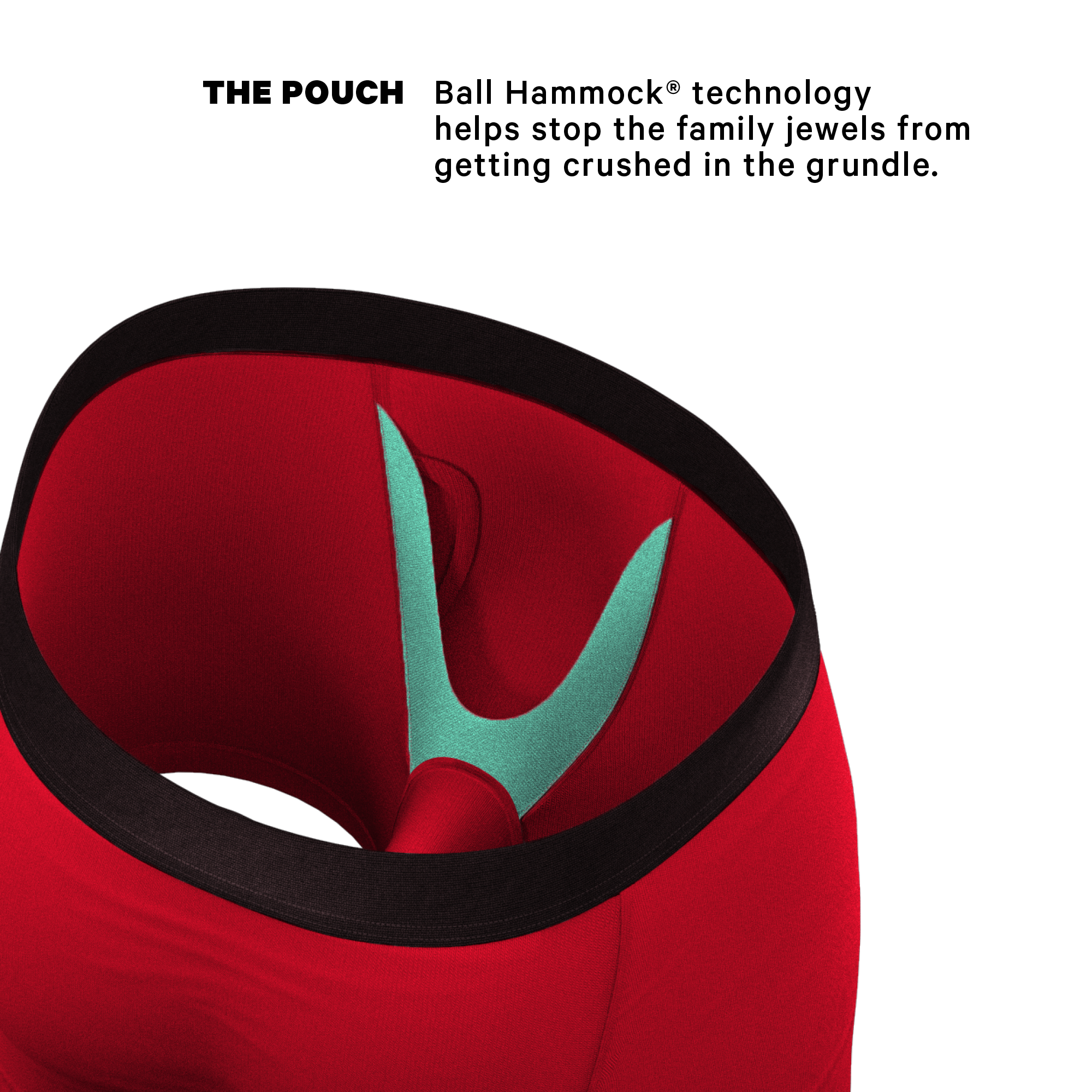 The Red Velvet | Dark Red Ball Hammock® Pouch Underwear With Fly - Shinesty