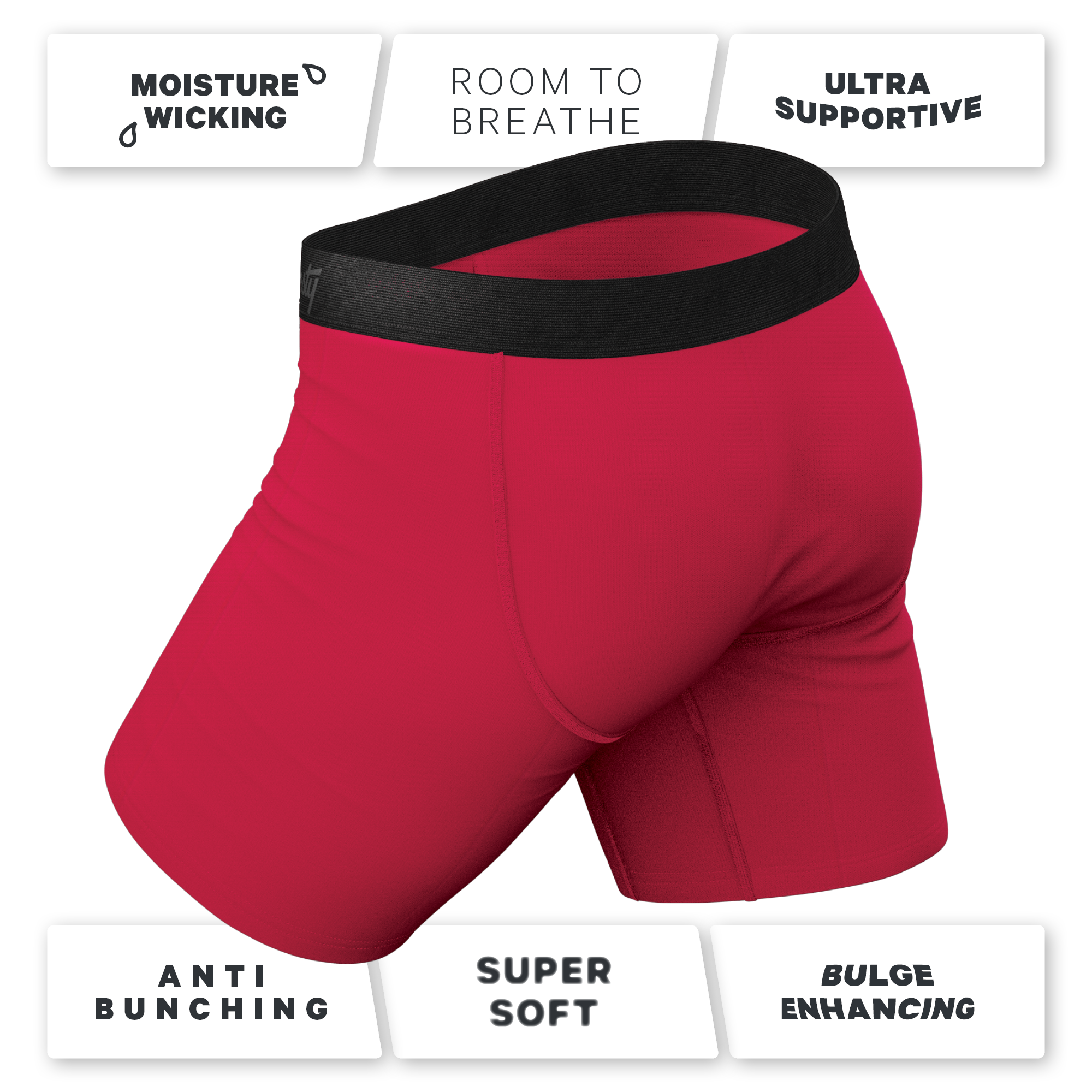 The Red Velvet | Dark Red Ball Hammock® Boxer - Long Leg - Shinesty