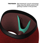 The Romeo | Red Heather Ball Hammock® Pouch Underwear With Fly - Shinesty