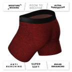 The Romeo | Red Heather Ball Hammock® Pouch Underwear With Fly - Shinesty