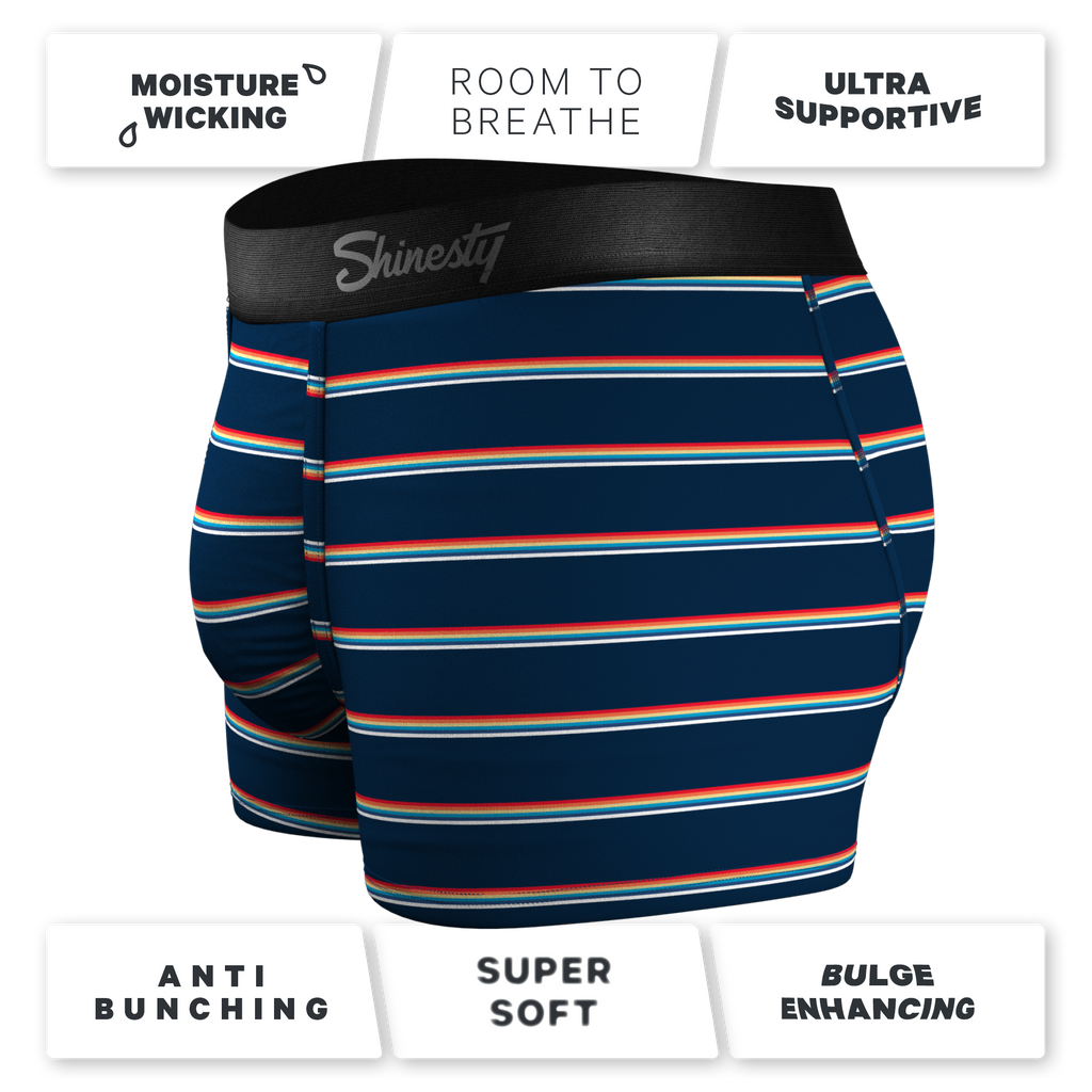 The Routine | Navy Stripe Ball Hammock® Pouch Trunks Underwear - Shinesty