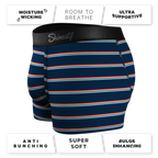 The Routine | Navy Stripe Ball Hammock® Pouch Trunks Underwear - Shinesty