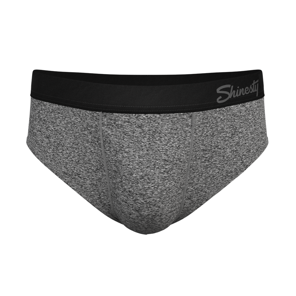 The Seattle Skyline | Black Marble Heather Ball Hammock® Pouch Underwear Briefs - Shinesty