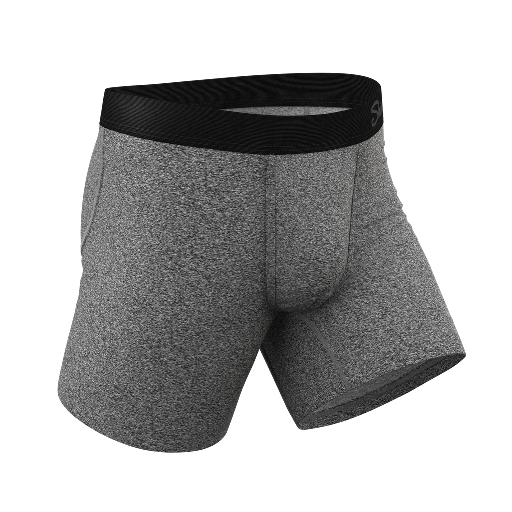 The Seattle Skyline | Black Marble Heather Ball Hammock® Pouch Underwear - Shinesty