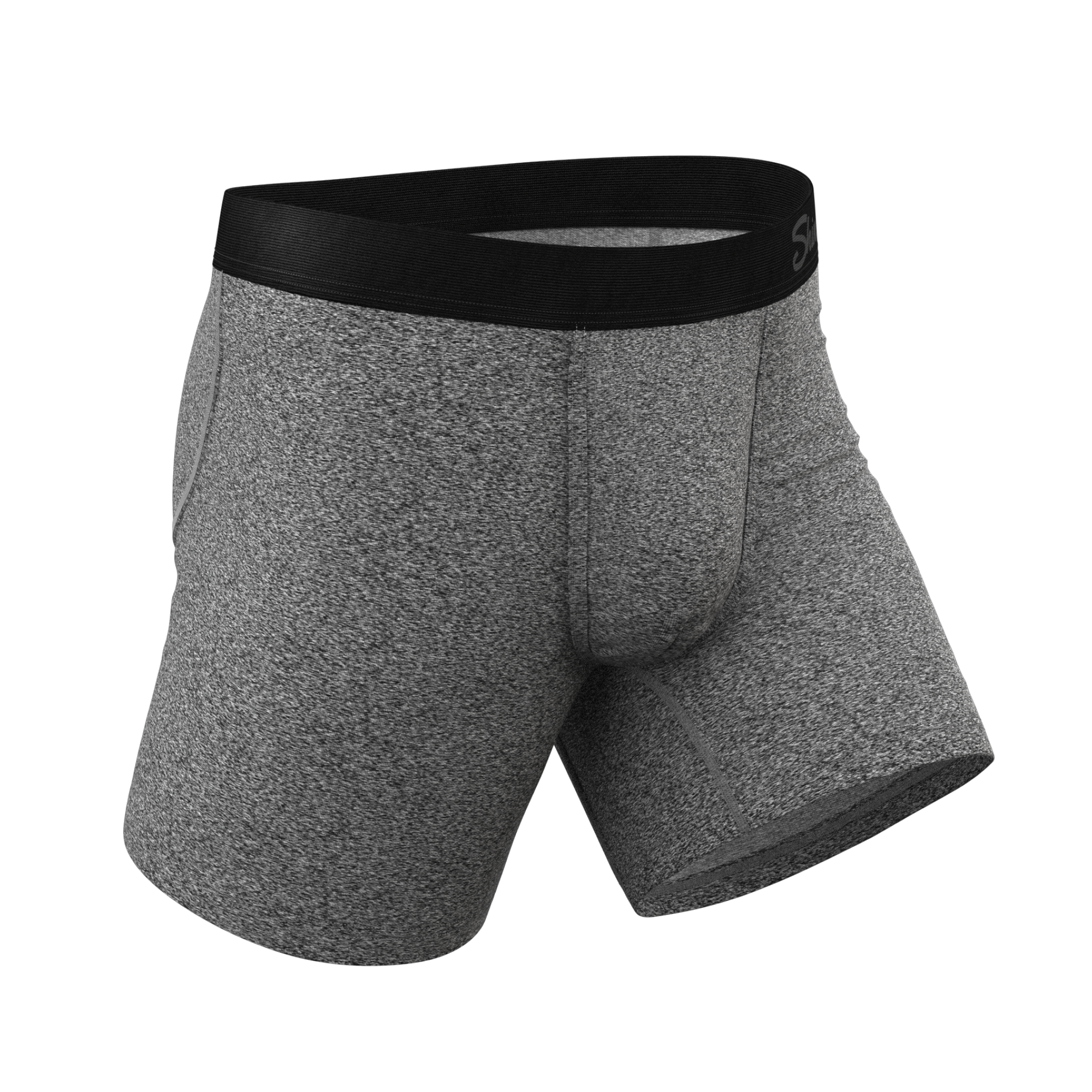 The Seattle Skyline | Black Marble Heather Ball Hammock® Pouch Underwear - Shinesty