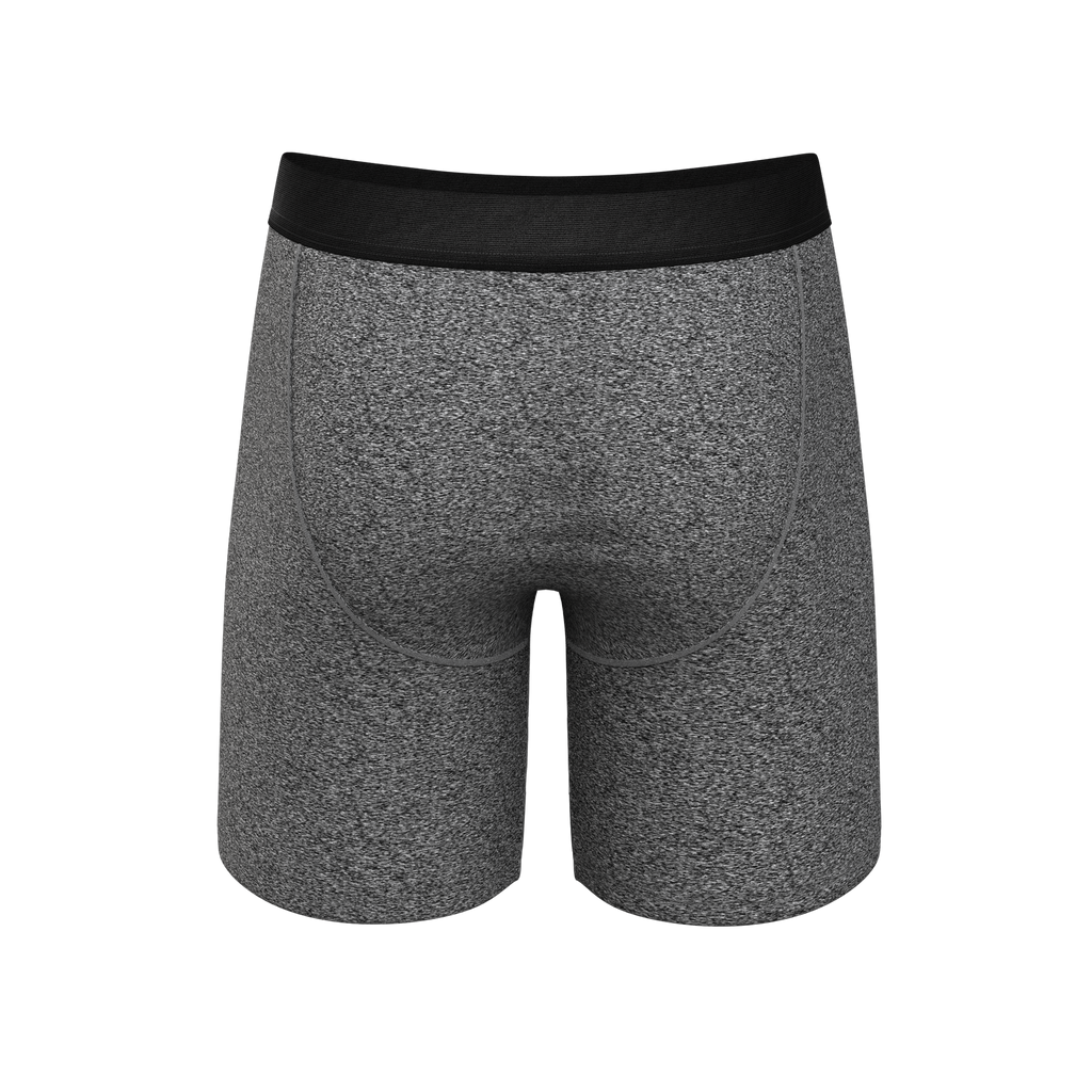 The Seattle Skyline | Black Marble Heather Ball Hammock® Boxer - Long Leg - Shinesty