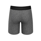 The Seattle Skyline | Black Marble Heather Ball Hammock® Boxer - Long Leg - Shinesty