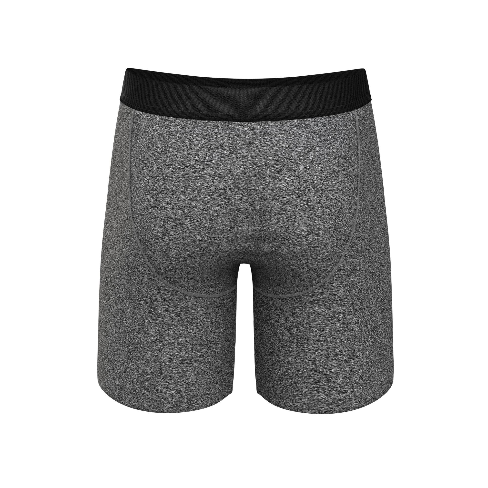The Seattle Skyline | Black Marble Heather Ball Hammock® Boxer - Long Leg - Shinesty
