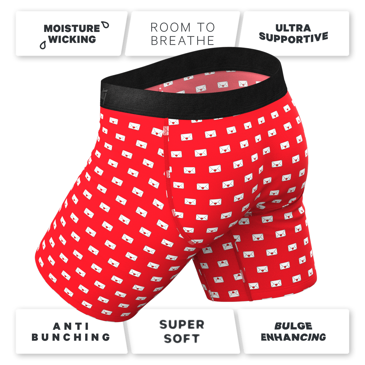 The Secret Admirer | Valentines Letters Ball Hammock® Boxer - Long Leg - Shinesty