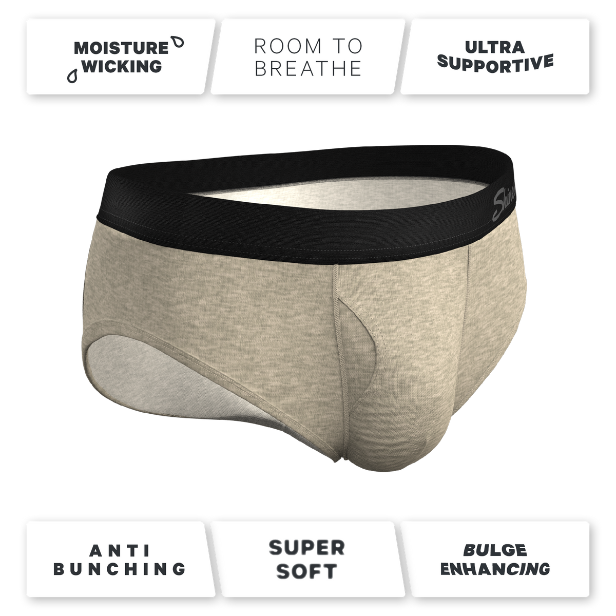 The Silver Fox | Oatmeal Heather Ball Hammock® Pouch Underwear Briefs - Shinesty