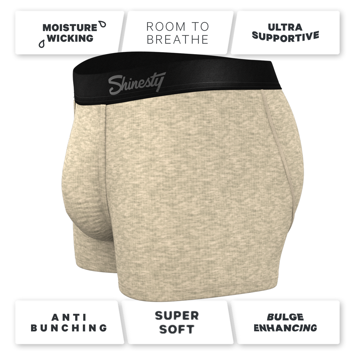 The Silver Fox | Oatmeal Heather Ball Hammock® Pouch Trunks Underwear - Shinesty