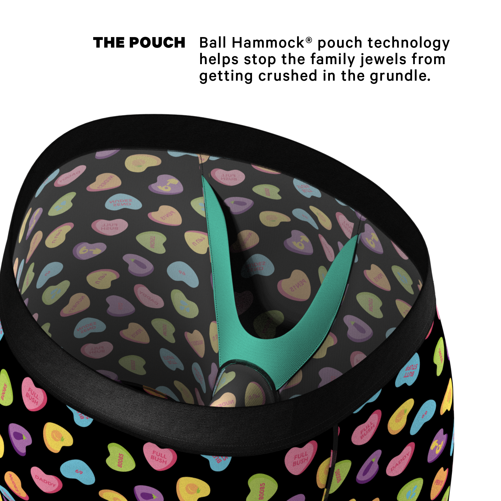 The Smooth Talker | Candy Hearts Ball Hammock® Pouch Underwear - Shinesty