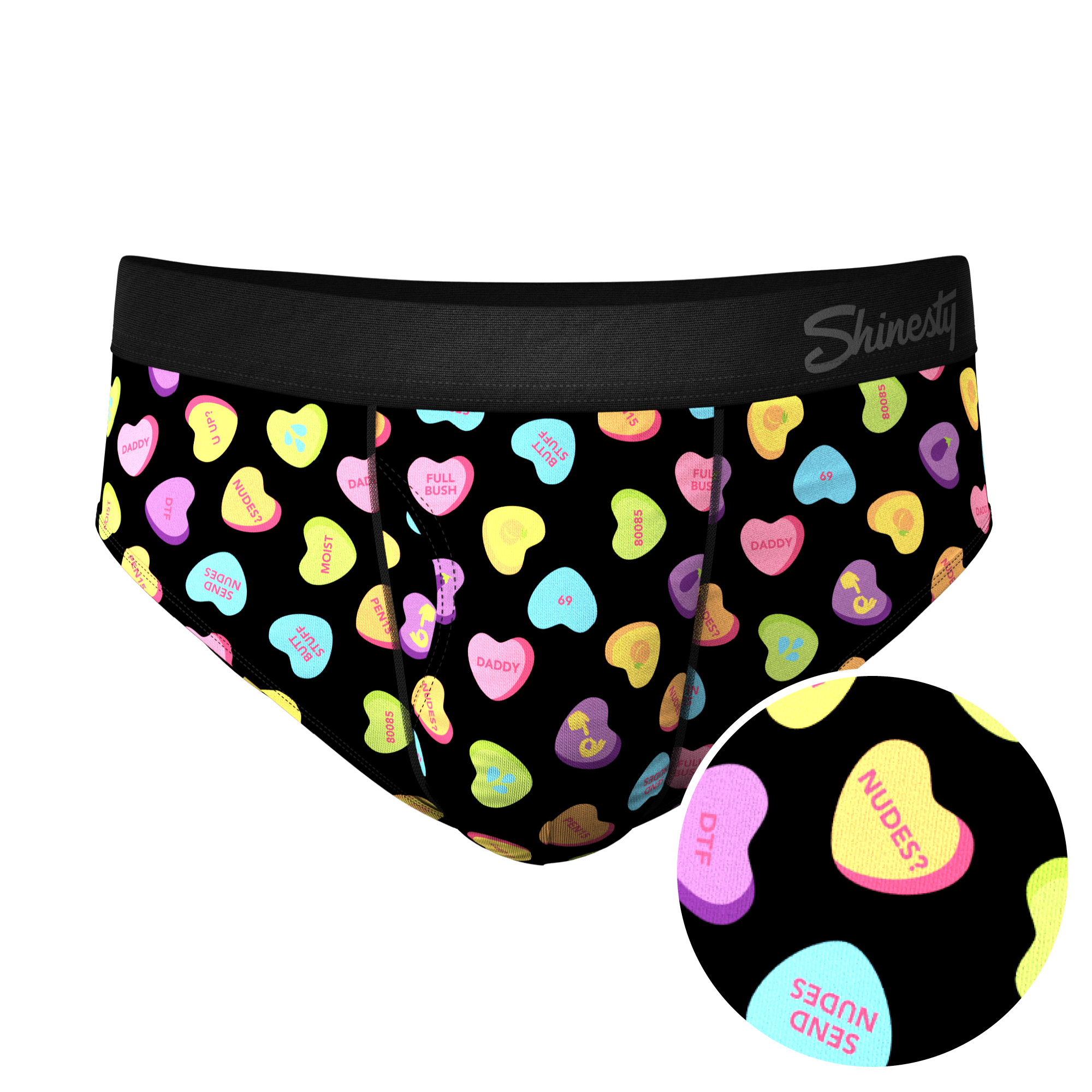 The Smooth Talker | Candy Hearts Ball Hammock® Pouch Underwear Briefs - Shinesty