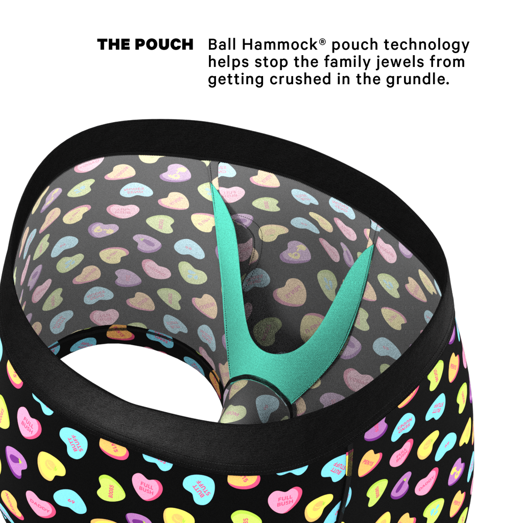 The Smooth Talker | Candy Hearts Ball Hammock® Pouch Trunks Underwear - Shinesty