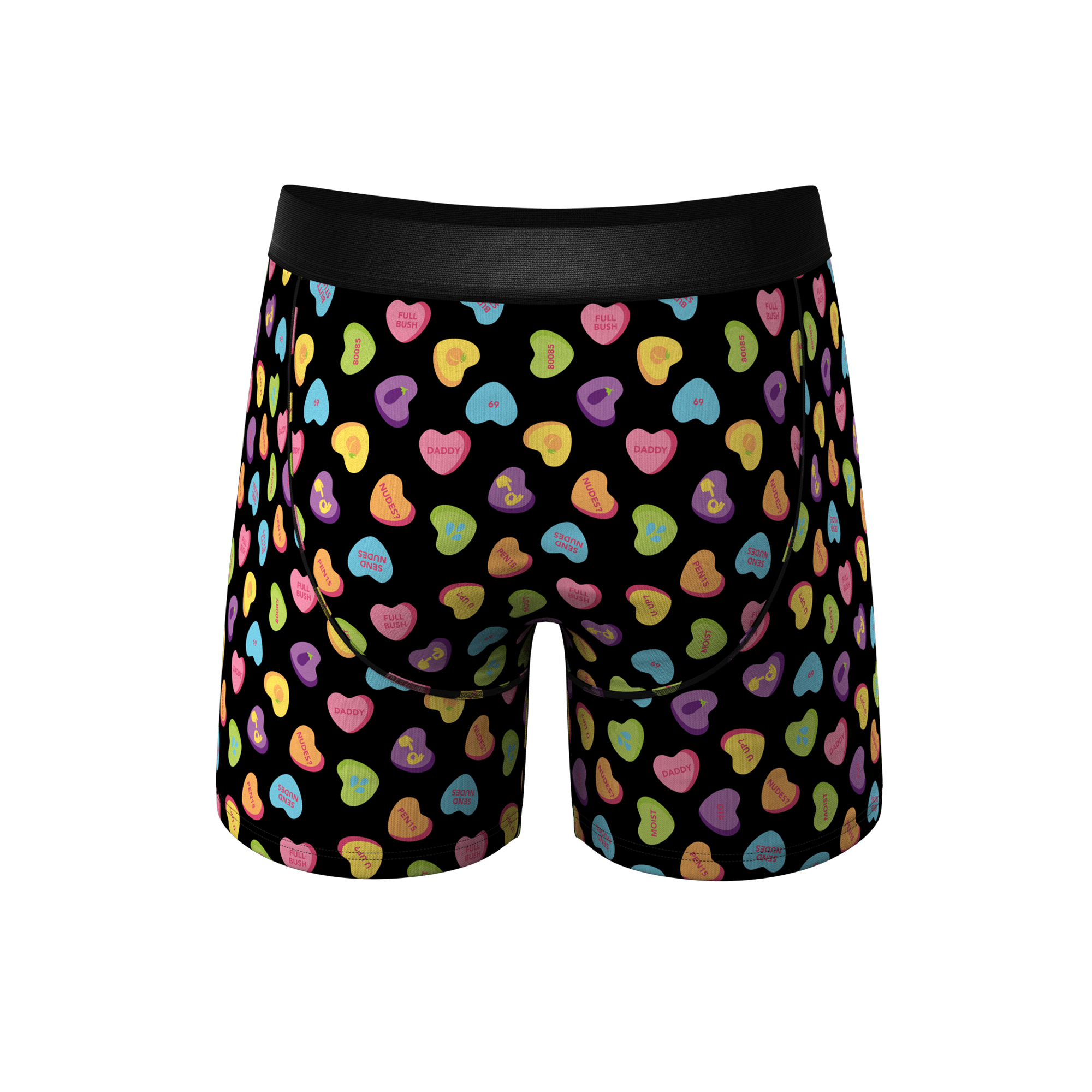The Smooth Talker | Candy Hearts Ball Hammock® Pouch Underwear With Fly - Shinesty