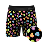The Smooth Talker | Candy Hearts Ball Hammock® Pouch Underwear With Fly - Shinesty