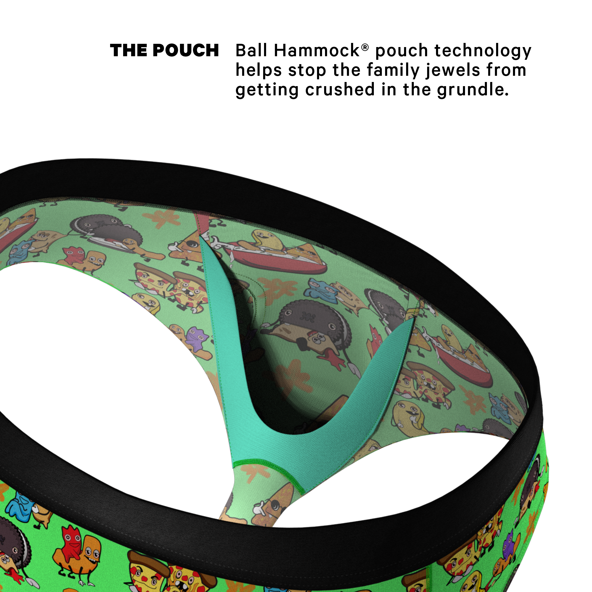 The Snackhanalia | Junk Food Ball Hammock® Pouch Underwear Briefs - Shinesty