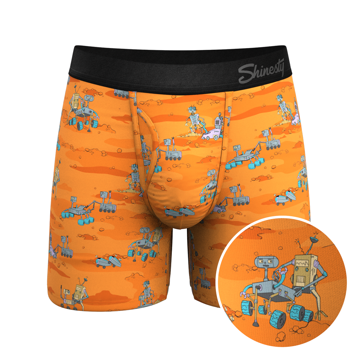 The Bend Rover | Space Robots Ball Hammock® Pouch Underwear With Fly - Shinesty