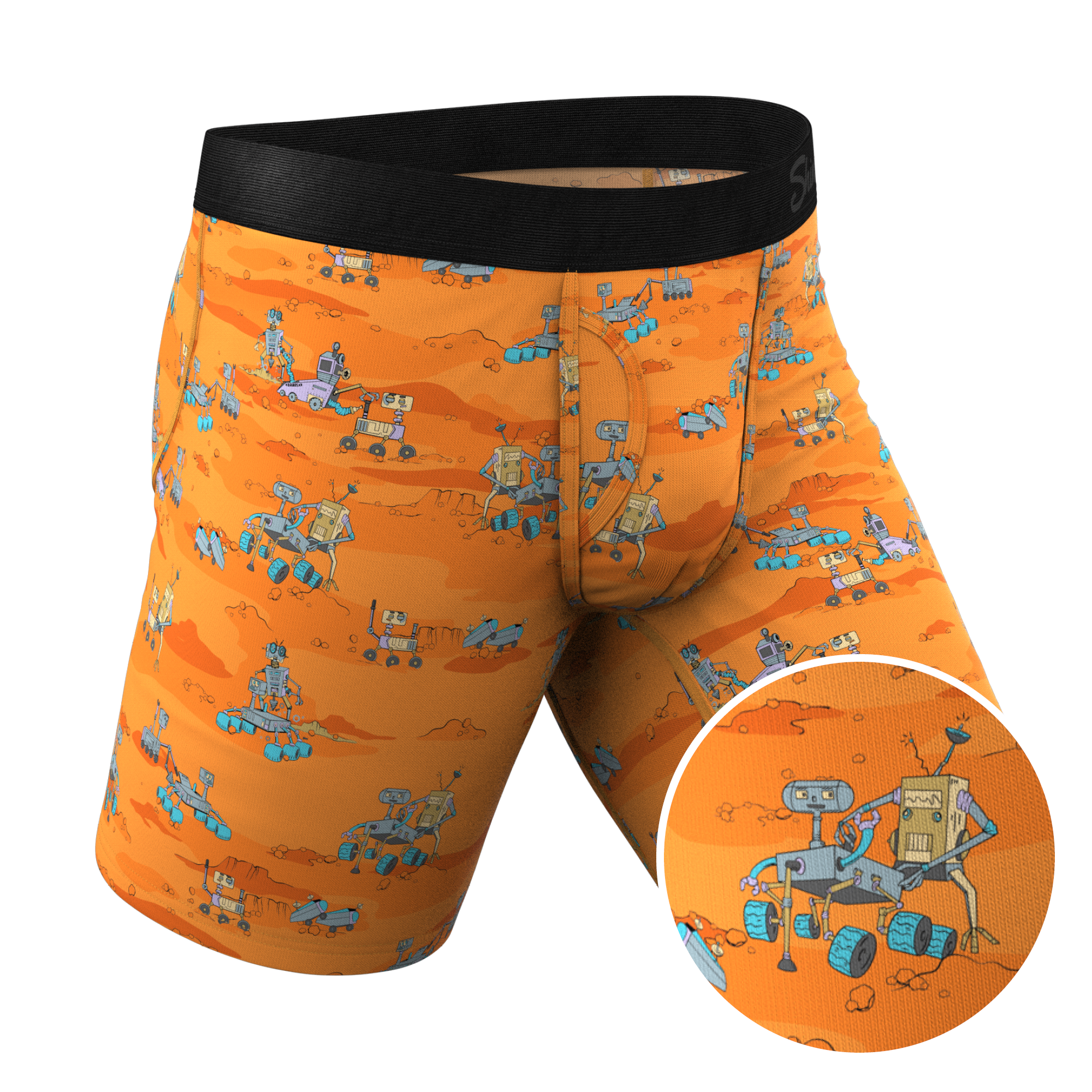 The Bend Rover | Space Robots Ball Hammock® Boxer - Long Leg - Shinesty