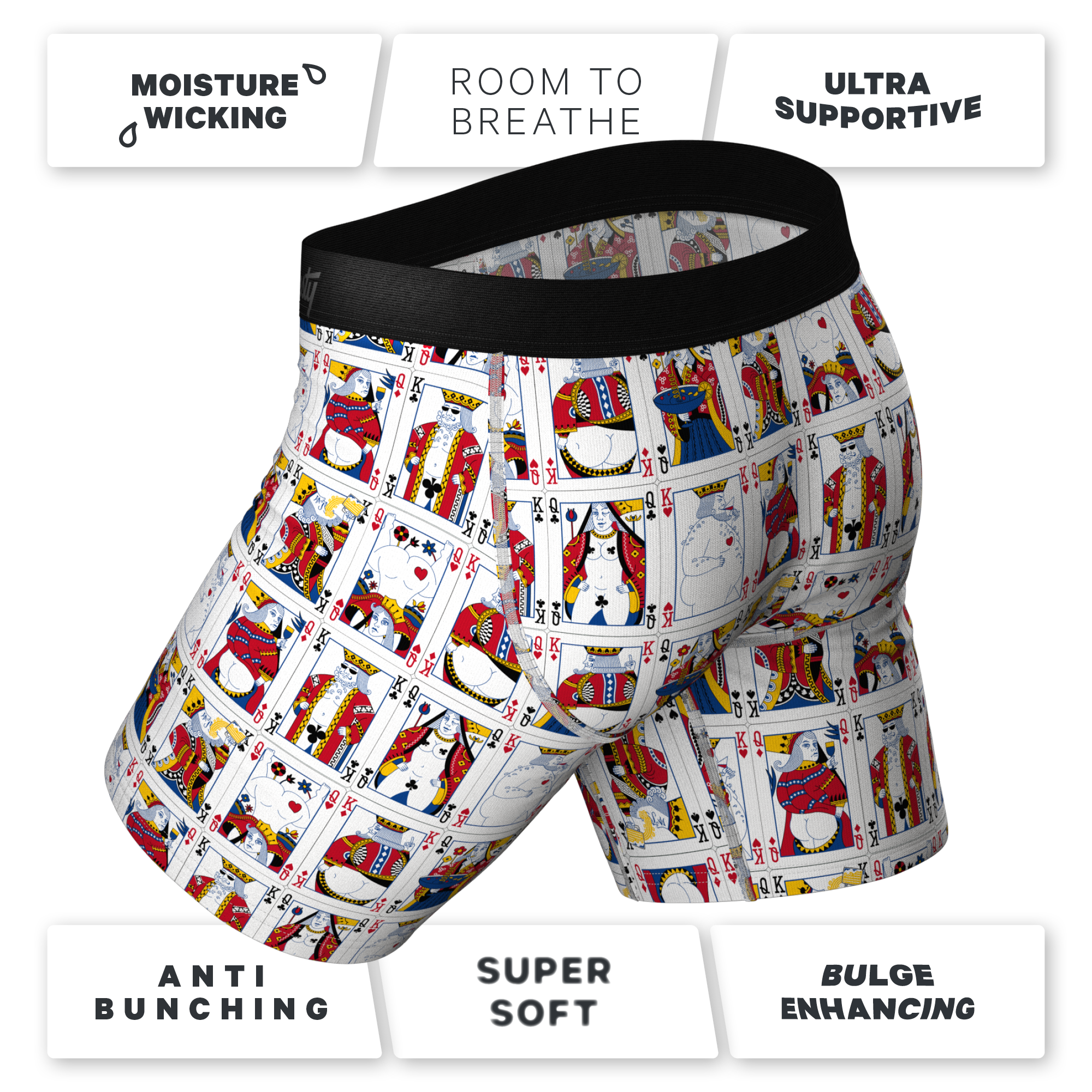 The Strip Poker | Playing Cards Ball Hammock® Boxer - Long Leg - Shinesty