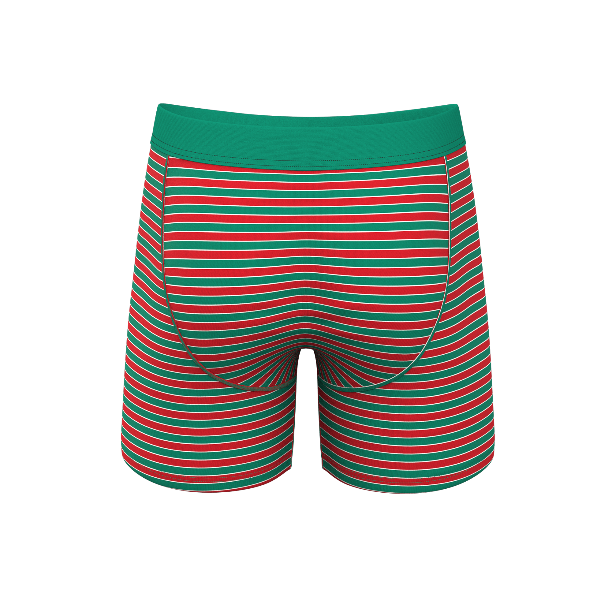 The Stripe Club | Christmas Striped Ball Hammock® Pouch Underwear With Fly - Shinesty
