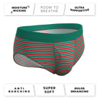 The Stripe Club | Christmas Striped Ball Hammock® Pouch Underwear Briefs - Shinesty