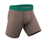 The Stripe Club | Christmas Striped Ball Hammock® Boxer - Long Leg - Shinesty