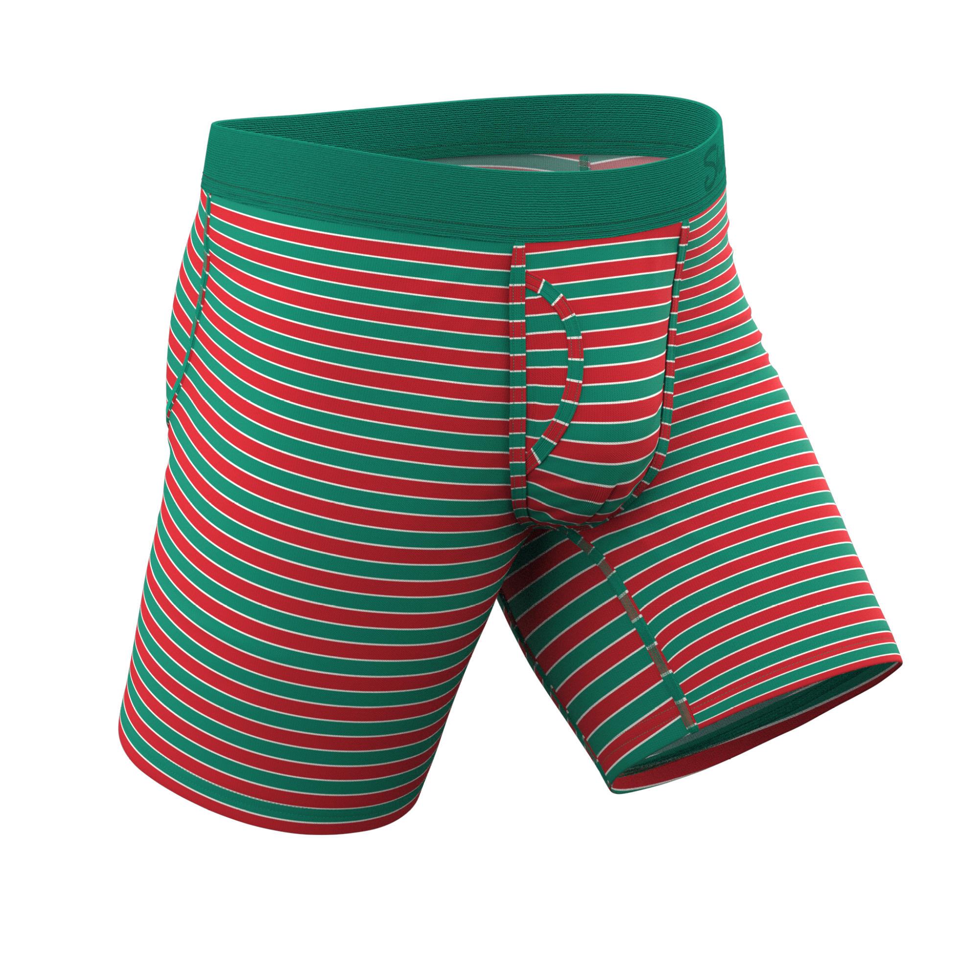 The Stripe Club | Christmas Striped Ball Hammock® Boxer - Long Leg - Shinesty