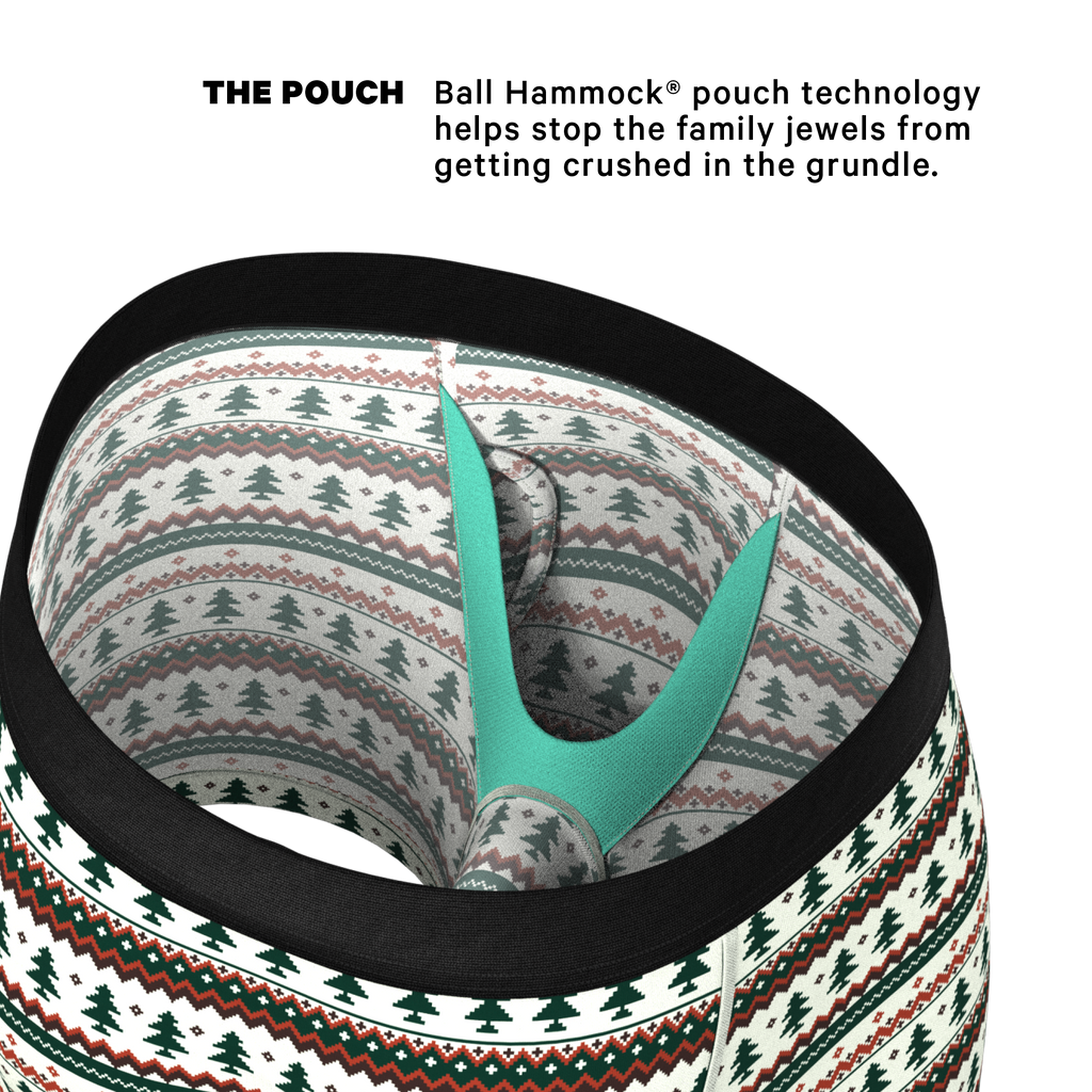 The Stuffed Stocking | Fair Isle Christmas Tree Ball Hammock® Pouch Underwear With Fly - Shinesty