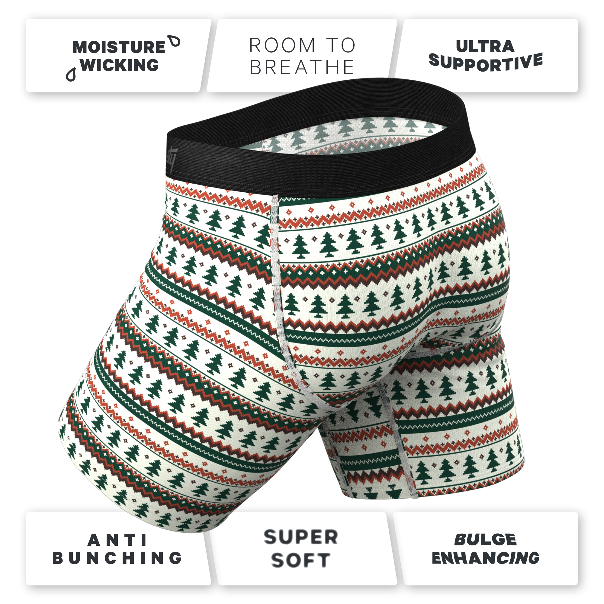 The Stuffed Stocking | Fair Isle Christmas Tree Ball Hammock® Boxer - Long Leg - Shinesty