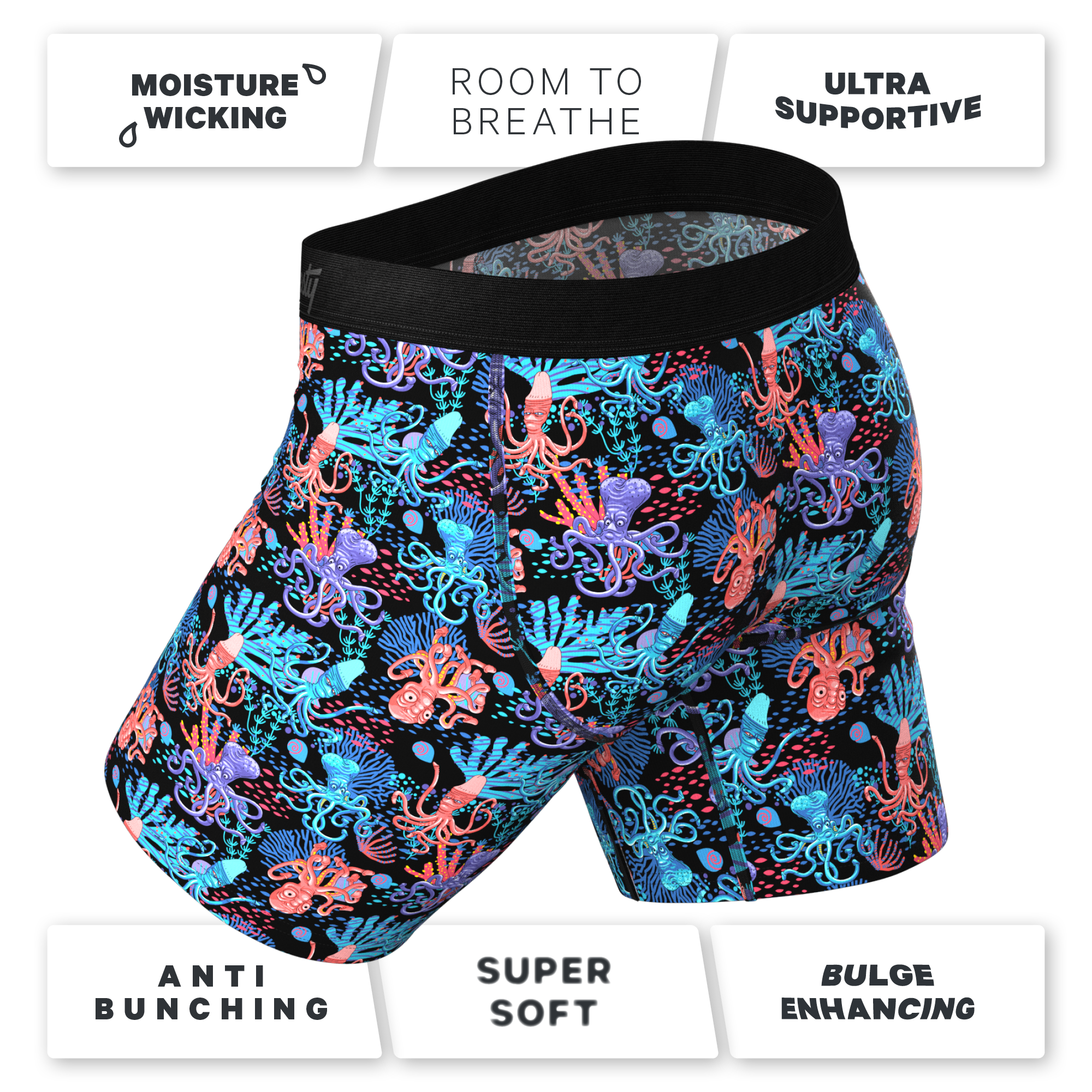The Swollen Tentacles | Octopus Ball Hammock® Boxer - Long Leg - Shinesty
