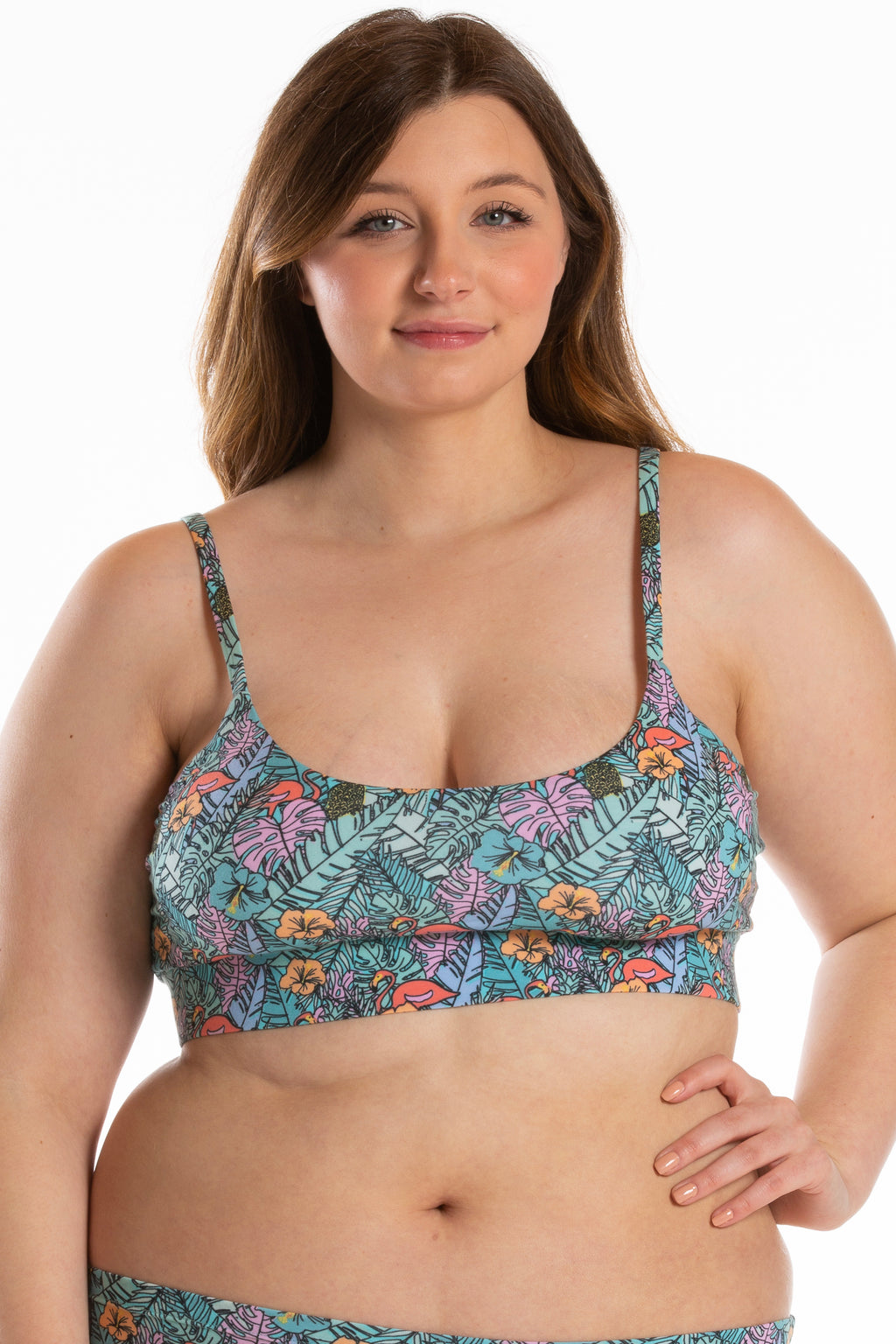 The Hot Tropic | Tropical Flamingo Boob Hammock™ Scoop Bralette - Shinesty