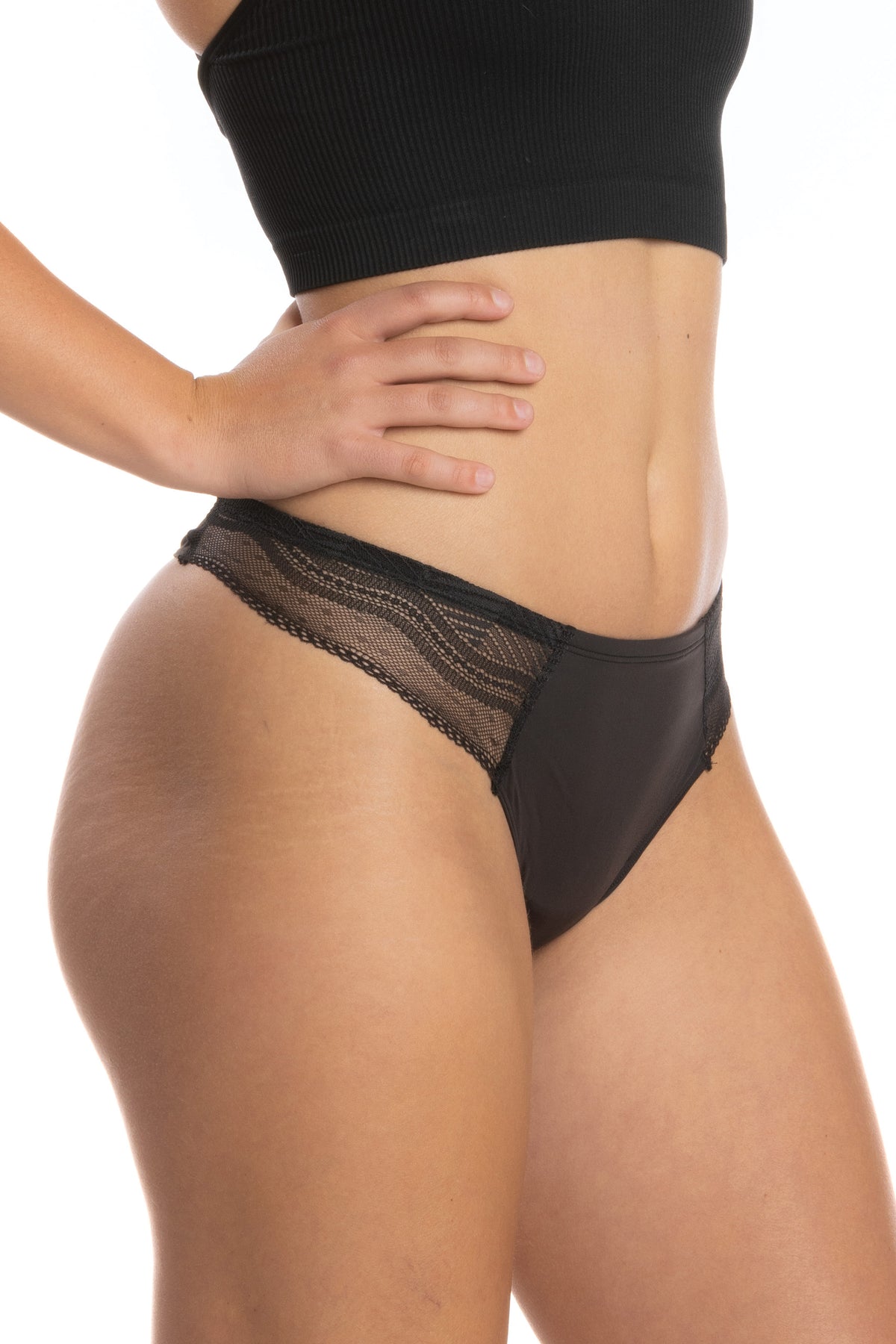 The Threat Level Midnight | Black Lace Thong - Shinesty