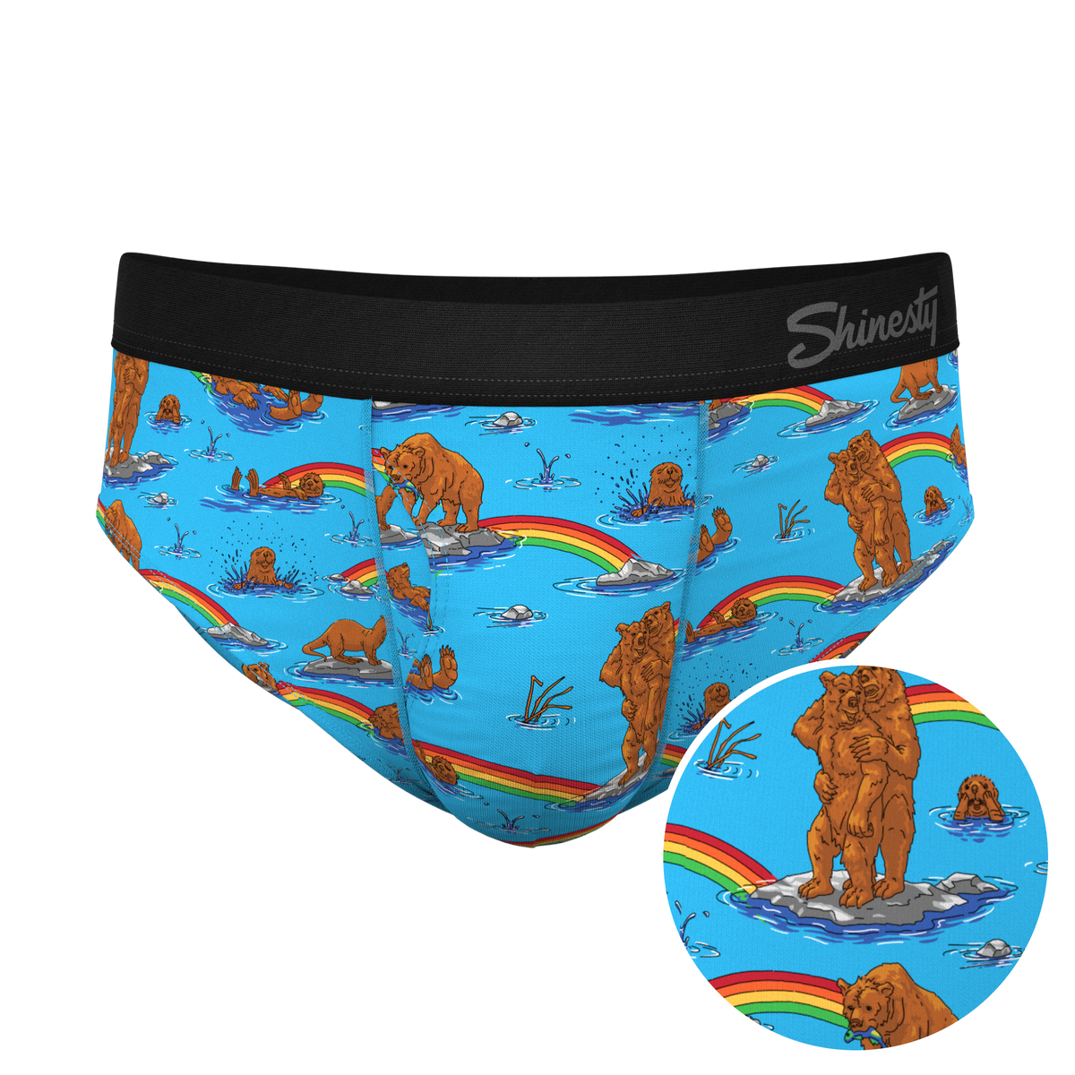 The Bear | Bear and Otter Rainbow Ball Hammock® Pouch Underwear Briefs - Shinesty