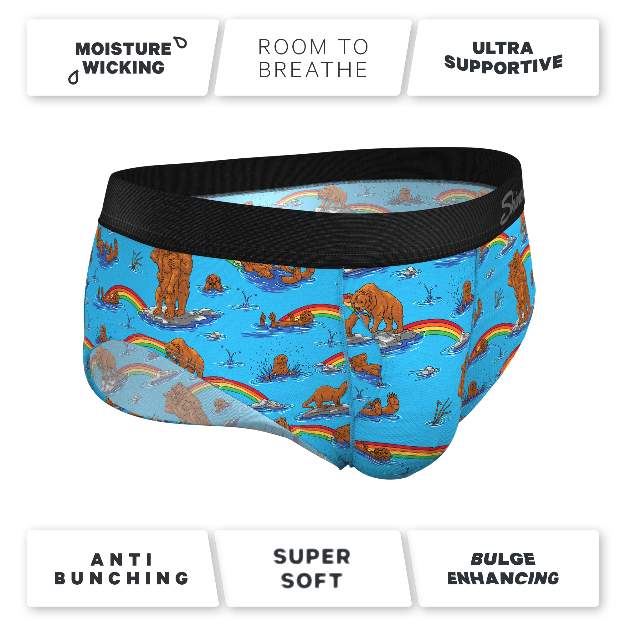 The Bear | Bear and Otter Rainbow Ball Hammock® Pouch Underwear Briefs - Shinesty
