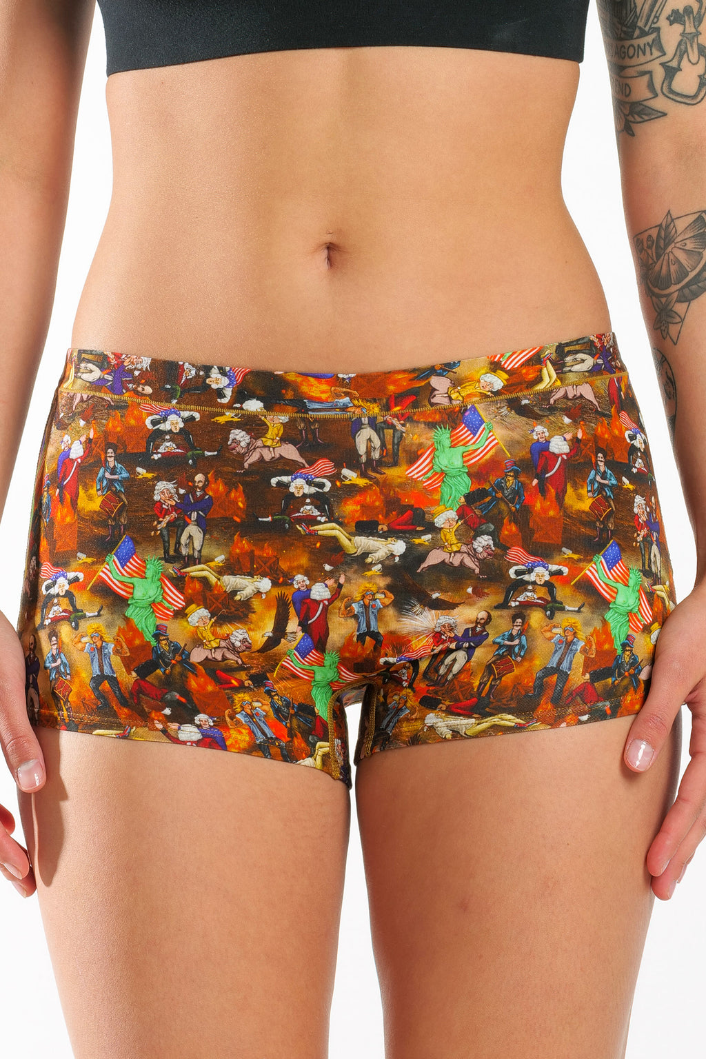 The Boston Tea Bag Party | Patriotic Modal Boyshort Underwear - Shinesty
