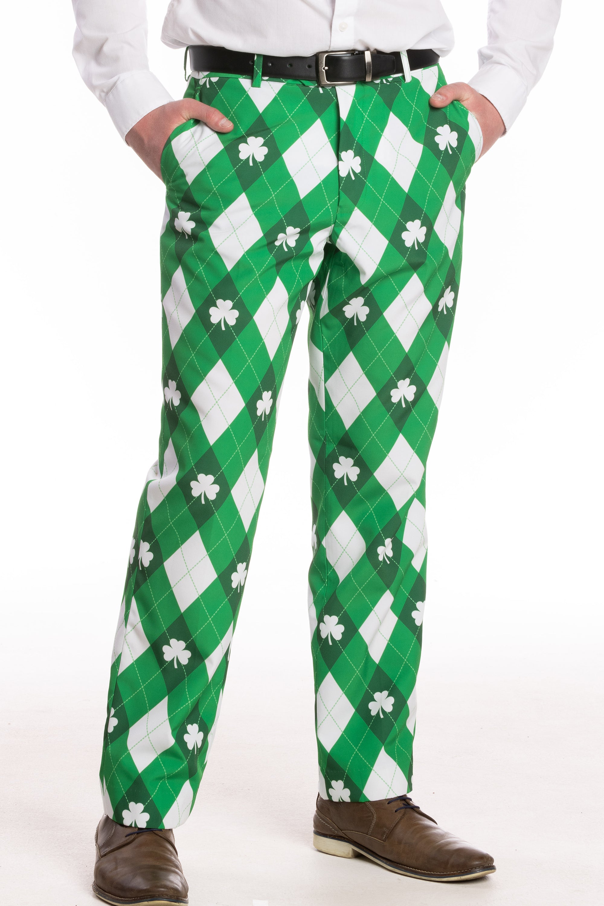 The Cabbage Connoisseur | Green Argyle St. Patrick's Day Suit Pants - Shinesty