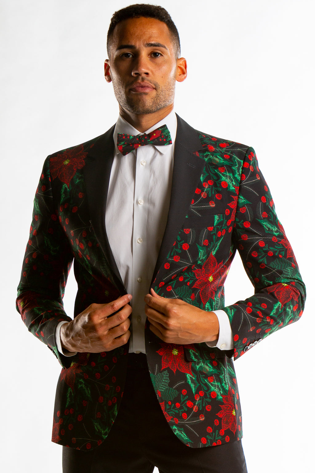 The Centerpiece | Poinsettia Ugly Christmas Suit - Shinesty